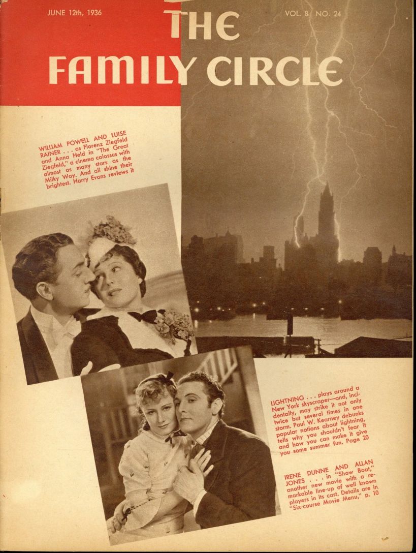 THE FAMILY CIRCLE magazine side cover 12 June 1936