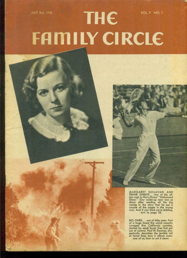 THE FAMILY CIRCLE magazine side cover 3 July 1936