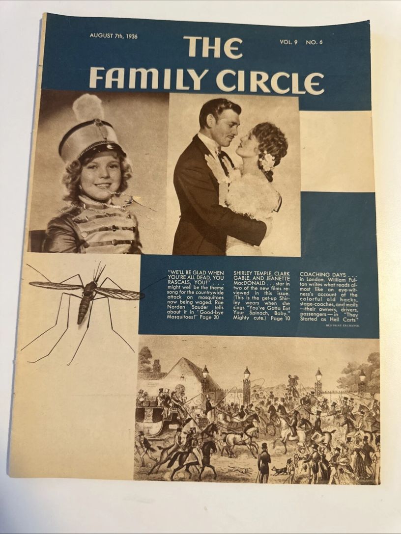 THE FAMILY CIRCLE magazine side cover 7 August 1936