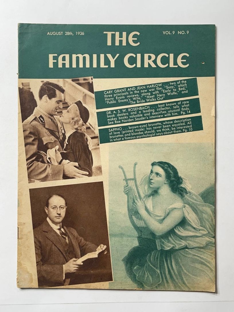 THE FAMILY CIRCLE magazine side cover 28 August 1936