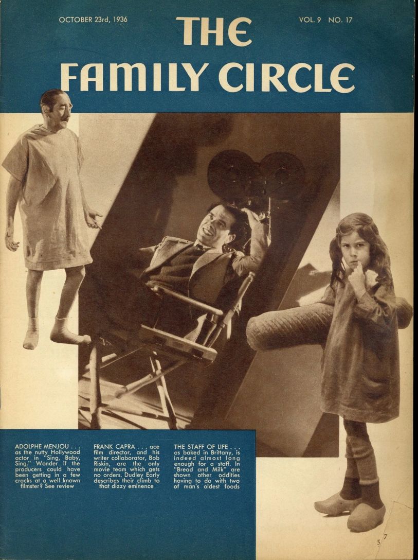 THE FAMILY CIRCLE magazine side cover 23 October 1936
