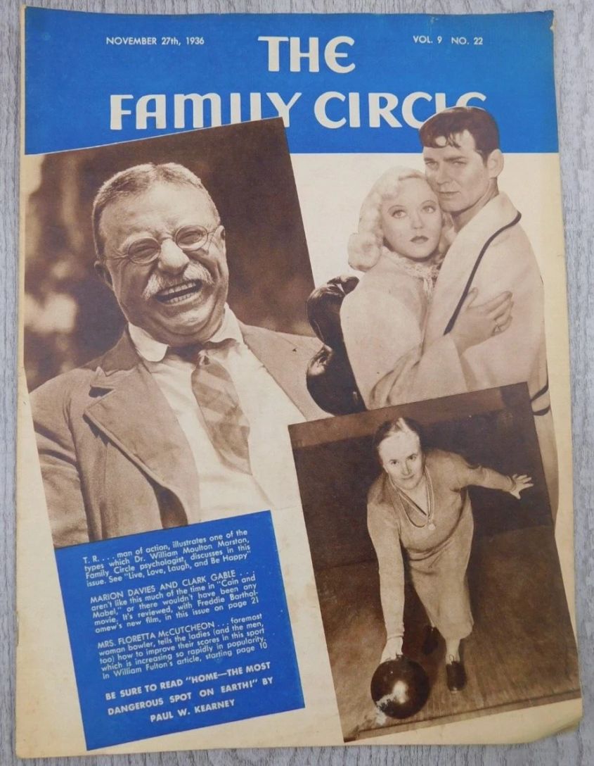THE FAMILY CIRCLE magazine side cover 27 November 1936
