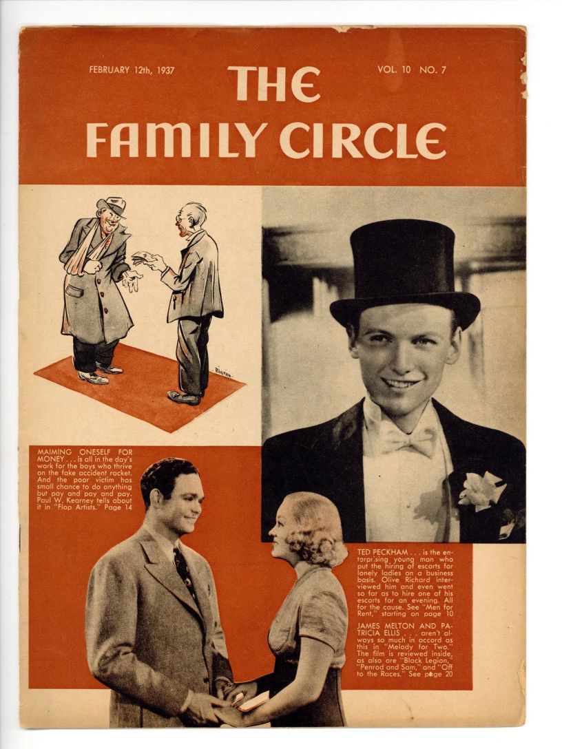 THE FAMILY CIRCLE magazine side cover 12 February 1937