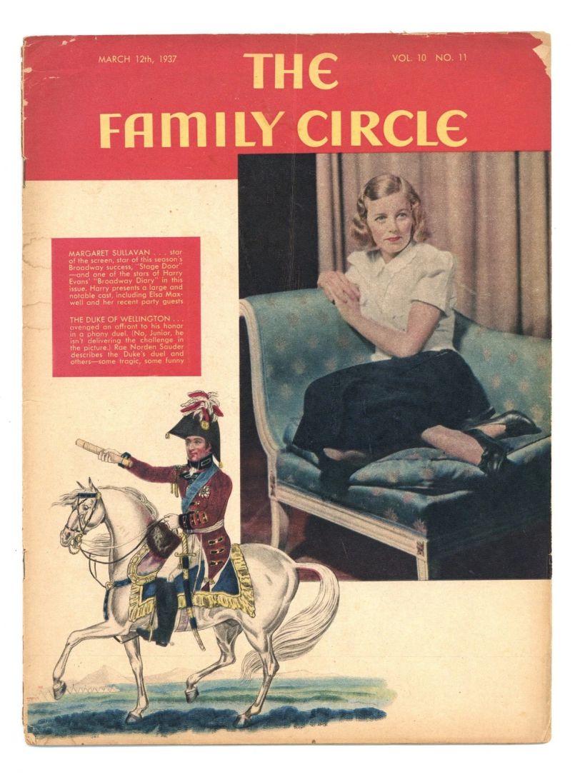 THE FAMILY CIRCLE magazine side cover 12 March 1937