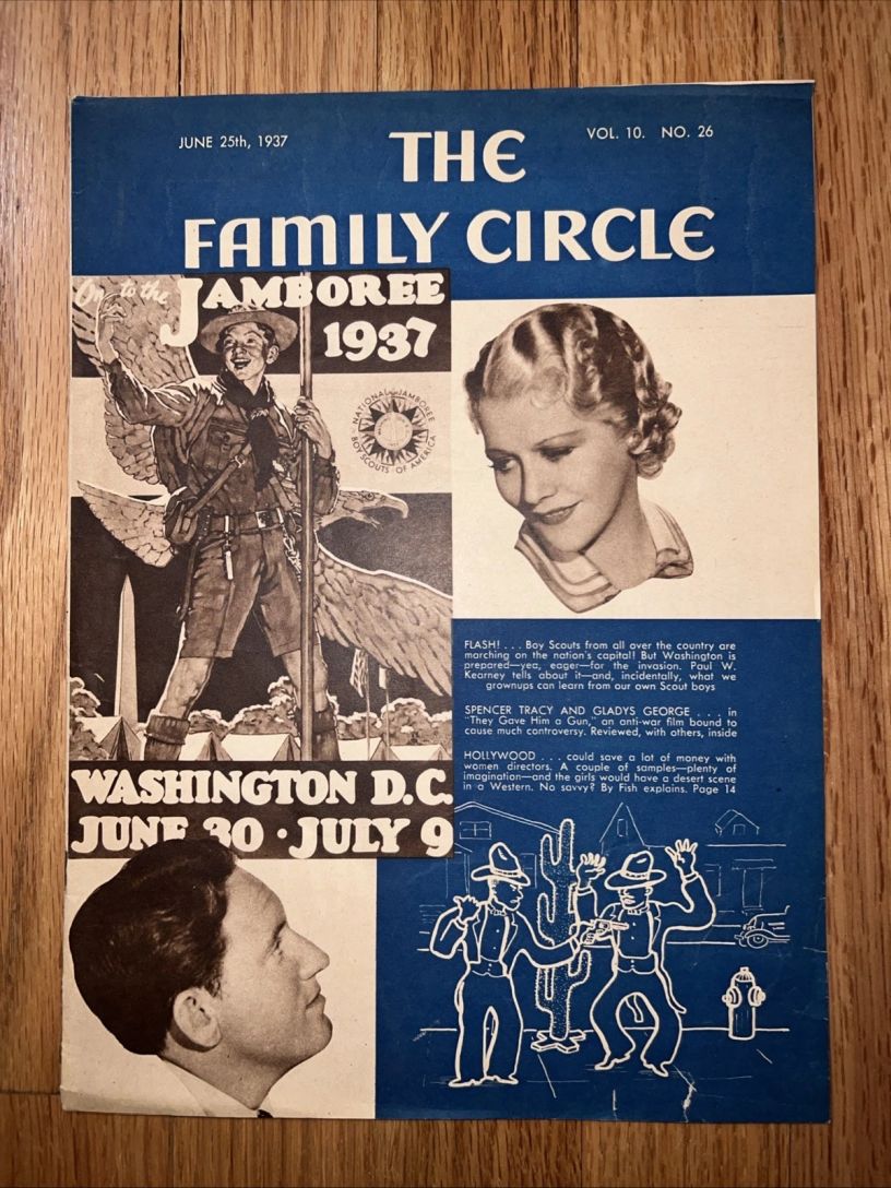 THE FAMILY CIRCLE magazine side cover 25 June 1937
