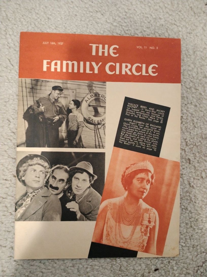 THE FAMILY CIRCLE magazine side cover 16 July 1937