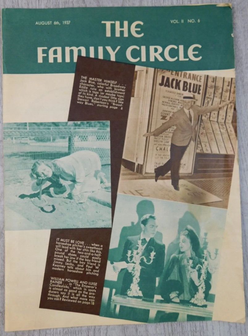 THE FAMILY CIRCLE magazine side cover 6 August 1937
