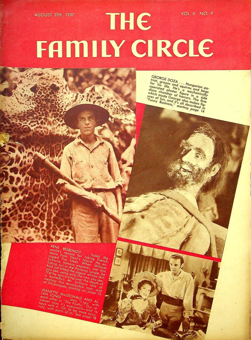 THE FAMILY CIRCLE magazine side cover 27 August 1937
