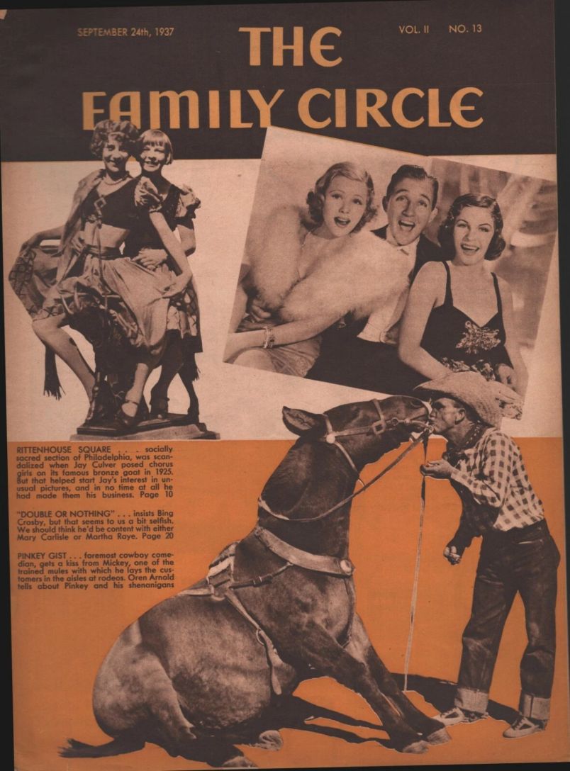 THE FAMILY CIRCLE magazine side cover 24 September 1937