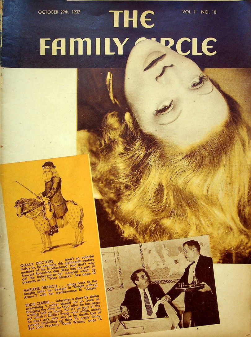 THE FAMILY CIRCLE magazine side cover 29 October 1937