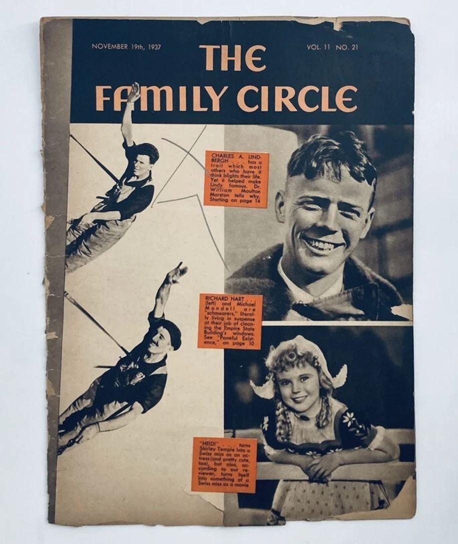 THE FAMILY CIRCLE magazine side cover 19 November 1937