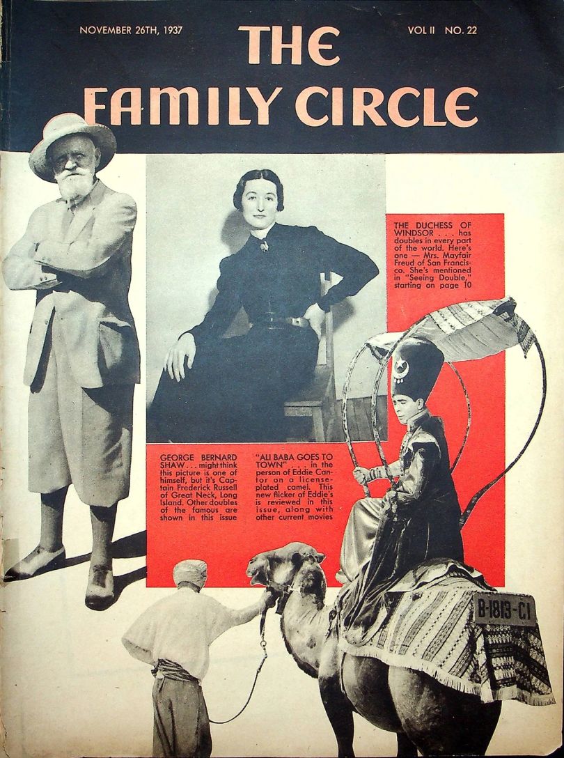 THE FAMILY CIRCLE magazine side cover 26 November 1937