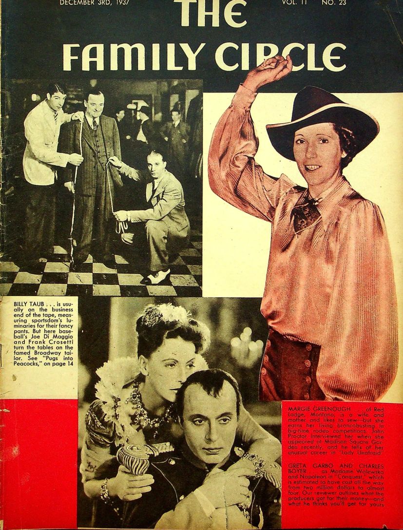 THE FAMILY CIRCLE magazine side cover 3 December 1937