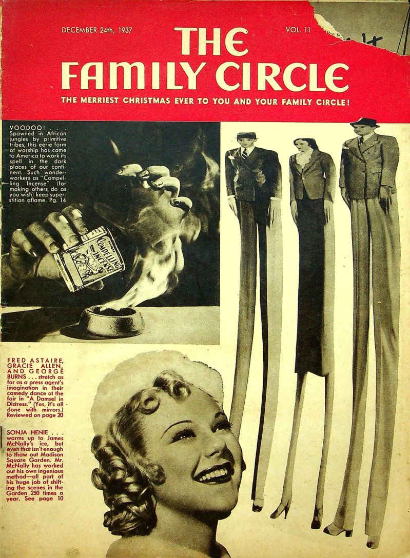 THE FAMILY CIRCLE magazine side cover 24 December 1937