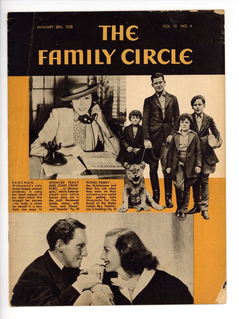 THE FAMILY CIRCLE magazine side cover 28 January 1938