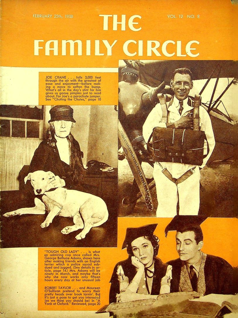 THE FAMILY CIRCLE magazine side cover 25 February 1938