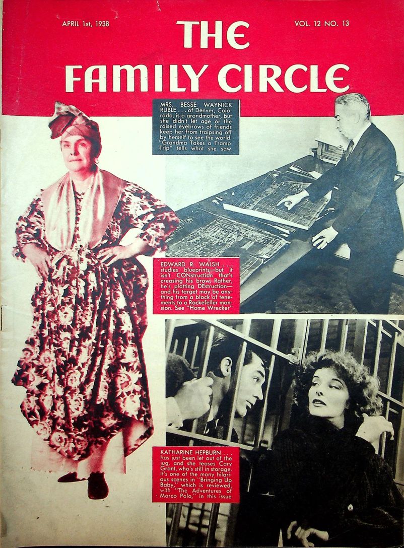 THE FAMILY CIRCLE magazine side cover 1 April 1938