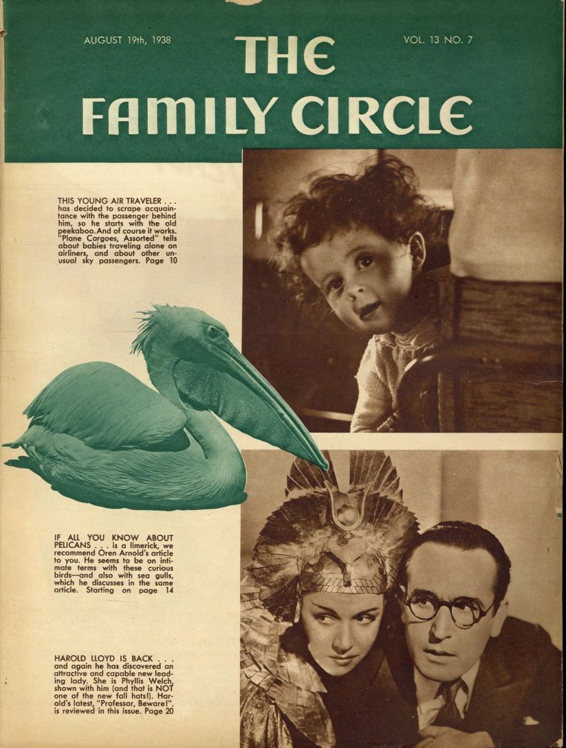 THE FAMILY CIRCLE magazine side cover 19 August 1938