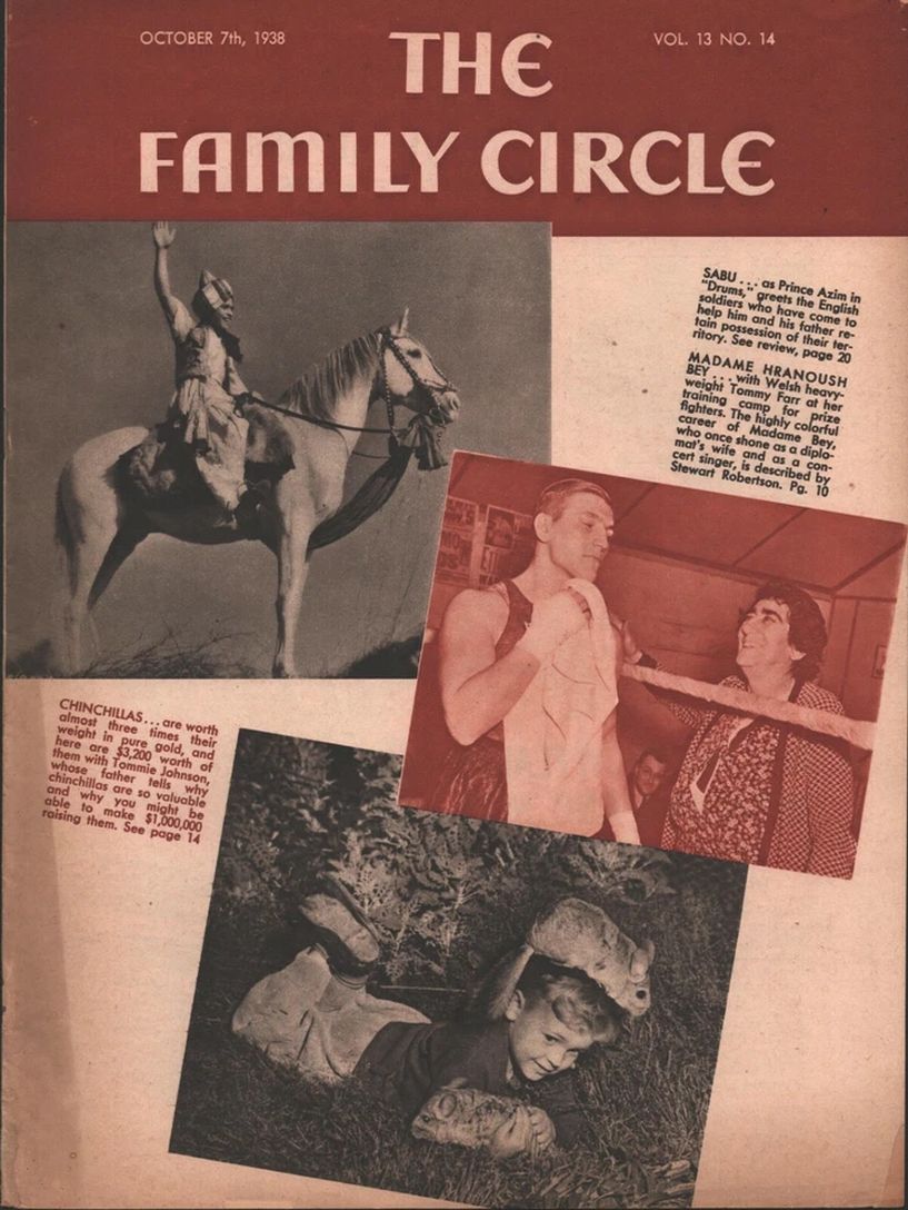 THE FAMILY CIRCLE magazine side cover 7 October 1938