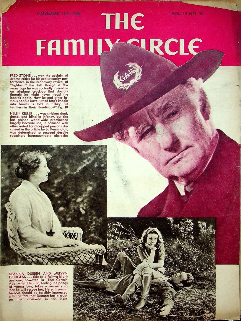 THE FAMILY CIRCLE magazine side cover 11 November 1938