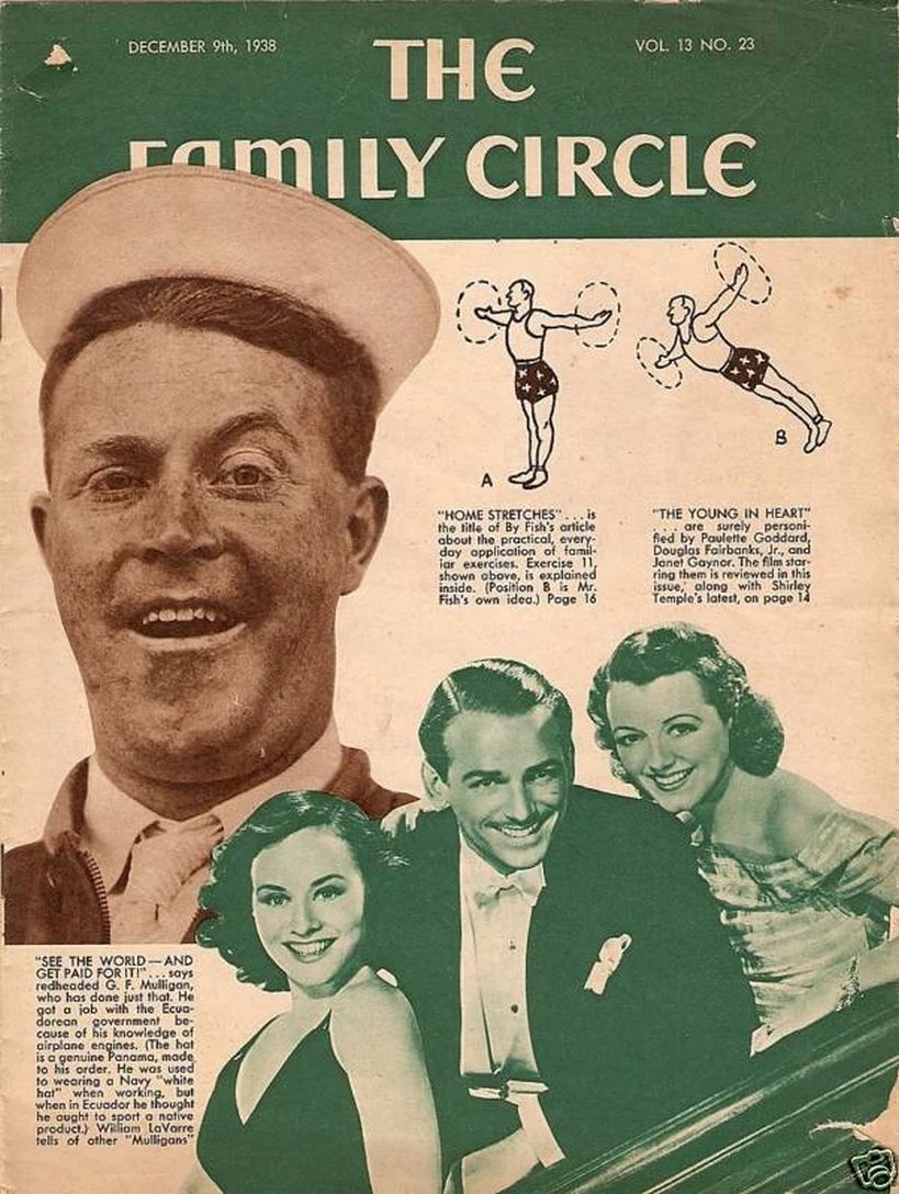 THE FAMILY CIRCLE magazine side cover 9 December 1938
