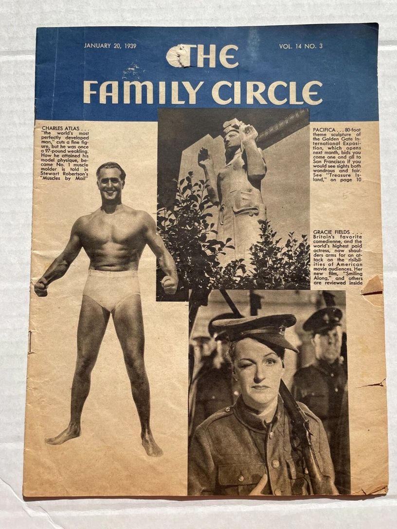 THE FAMILY CIRCLE magazine side cover 20 January 1939