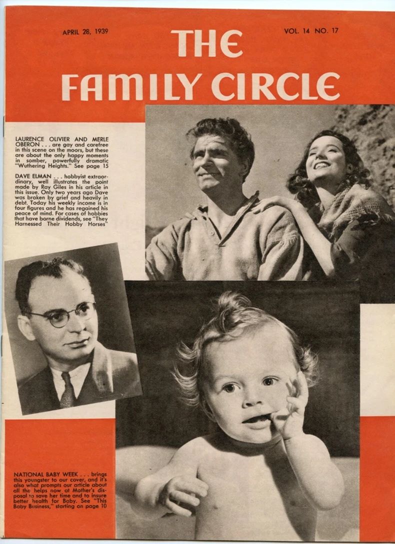 THE FAMILY CIRCLE magazine side cover 28 April 1939