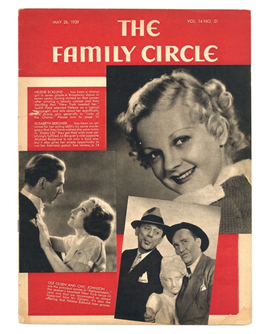 THE FAMILY CIRCLE magazine side cover 26 May 1939