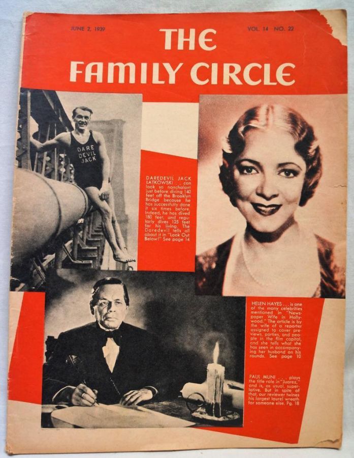 THE FAMILY CIRCLE magazine side cover 2 June 1939
