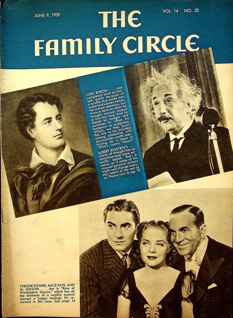 THE FAMILY CIRCLE magazine side cover 9 June 1939