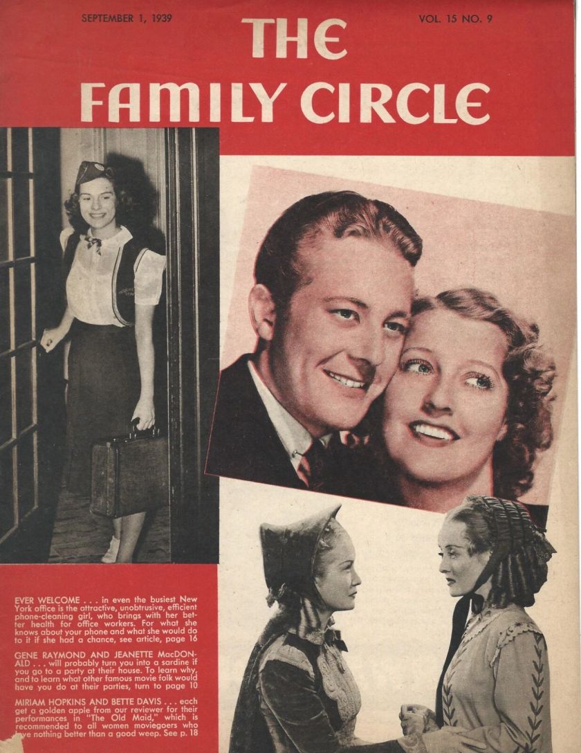 THE FAMILY CIRCLE magazine side cover 1 September 1939