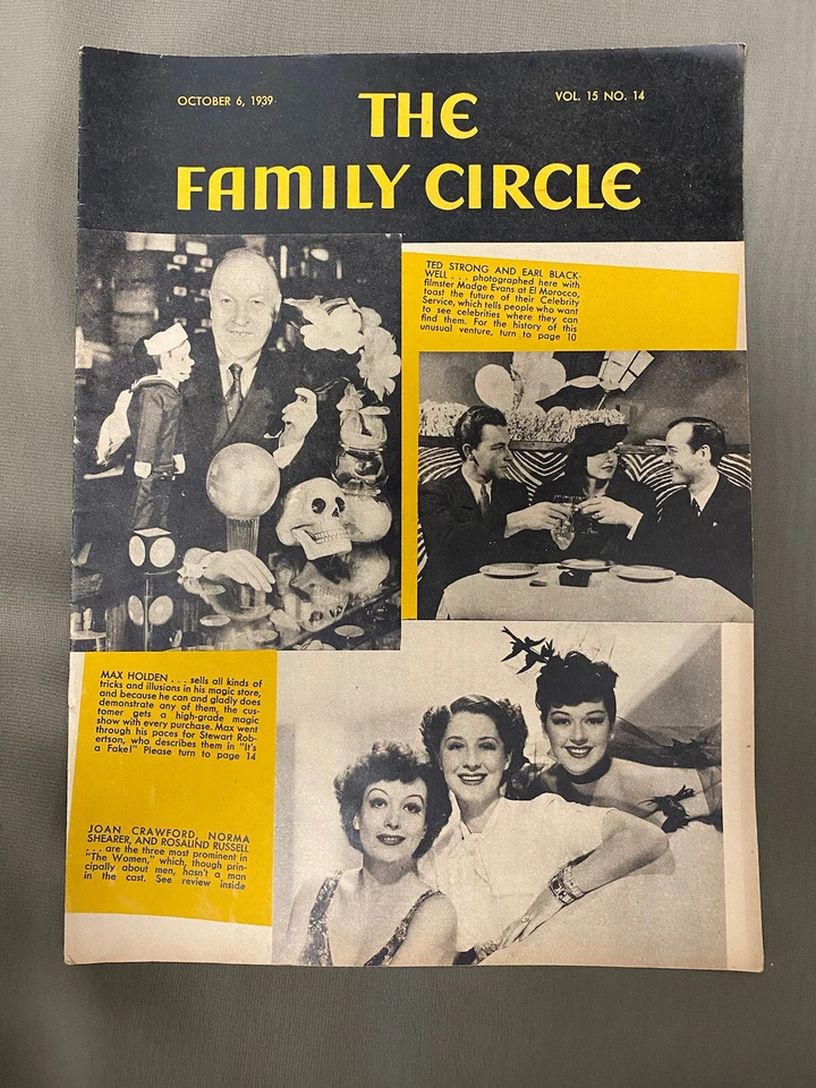 THE FAMILY CIRCLE magazine side cover 6 October 1939