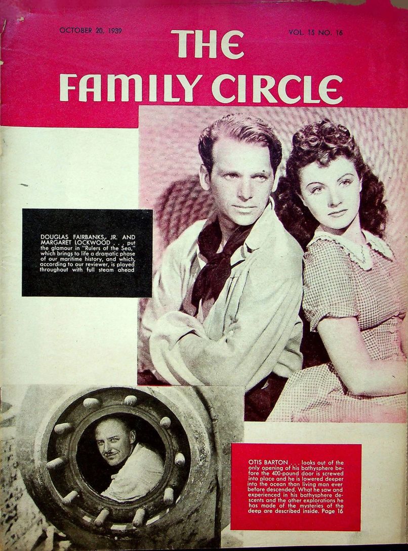 THE FAMILY CIRCLE magazine side cover 20 October 1939