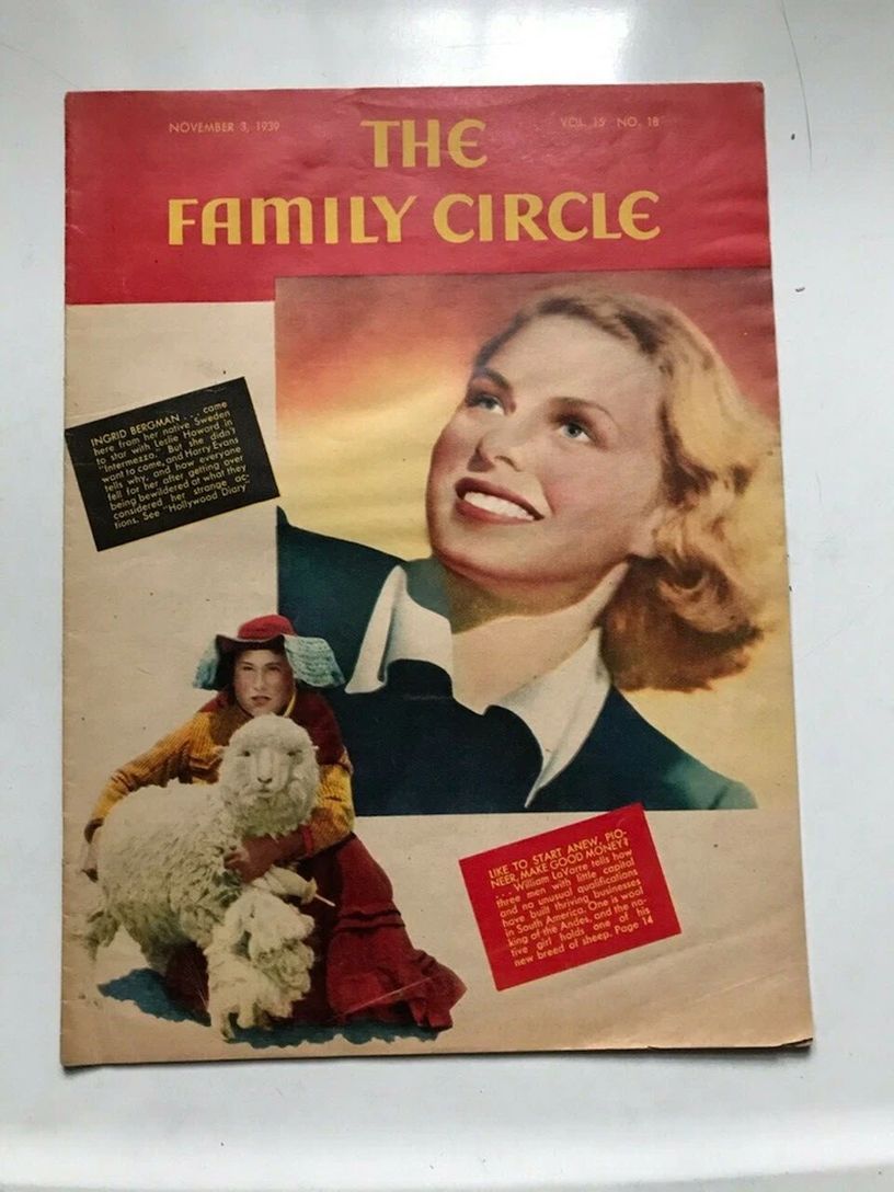 THE FAMILY CIRCLE magazine side cover 3 November 1939