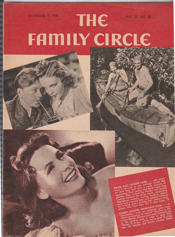 THE FAMILY CIRCLE magazine side cover 17 November 1939