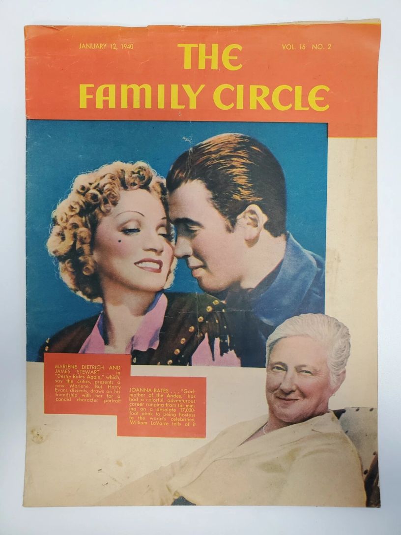 THE FAMILY CIRCLE magazine side cover 12 January 1940