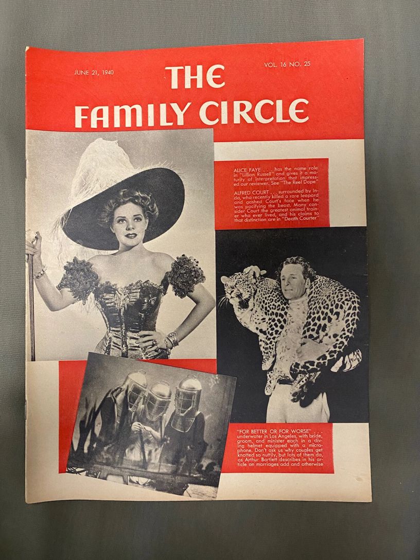 THE FAMILY CIRCLE magazine side cover 21 June 1940