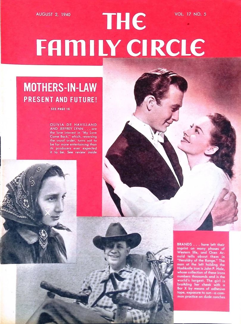 THE FAMILY CIRCLE magazine side cover 2 August 1940