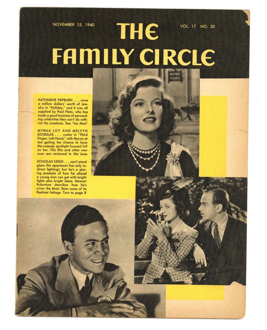THE FAMILY CIRCLE magazine side cover 15 November 1940