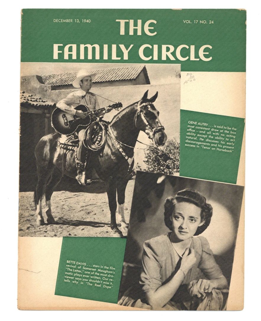 THE FAMILY CIRCLE magazine side cover 13 December 1940