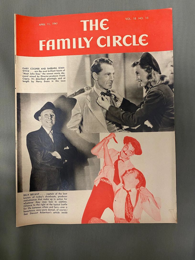 THE FAMILY CIRCLE magazine side cover 11 April 1941