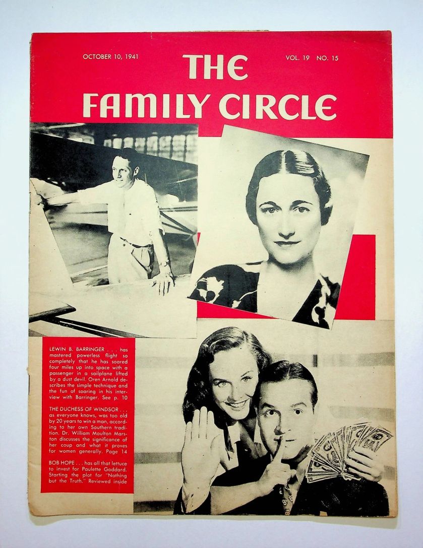 THE FAMILY CIRCLE magazine side cover 10 October 1941