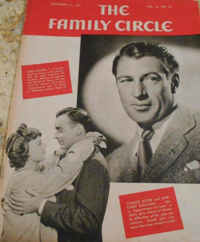 THE FAMILY CIRCLE magazine side cover 21 November 1941