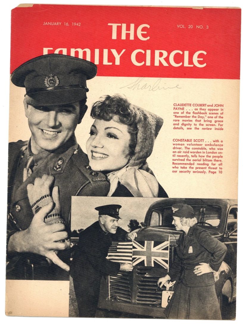 THE FAMILY CIRCLE magazine side cover 16 January 1942