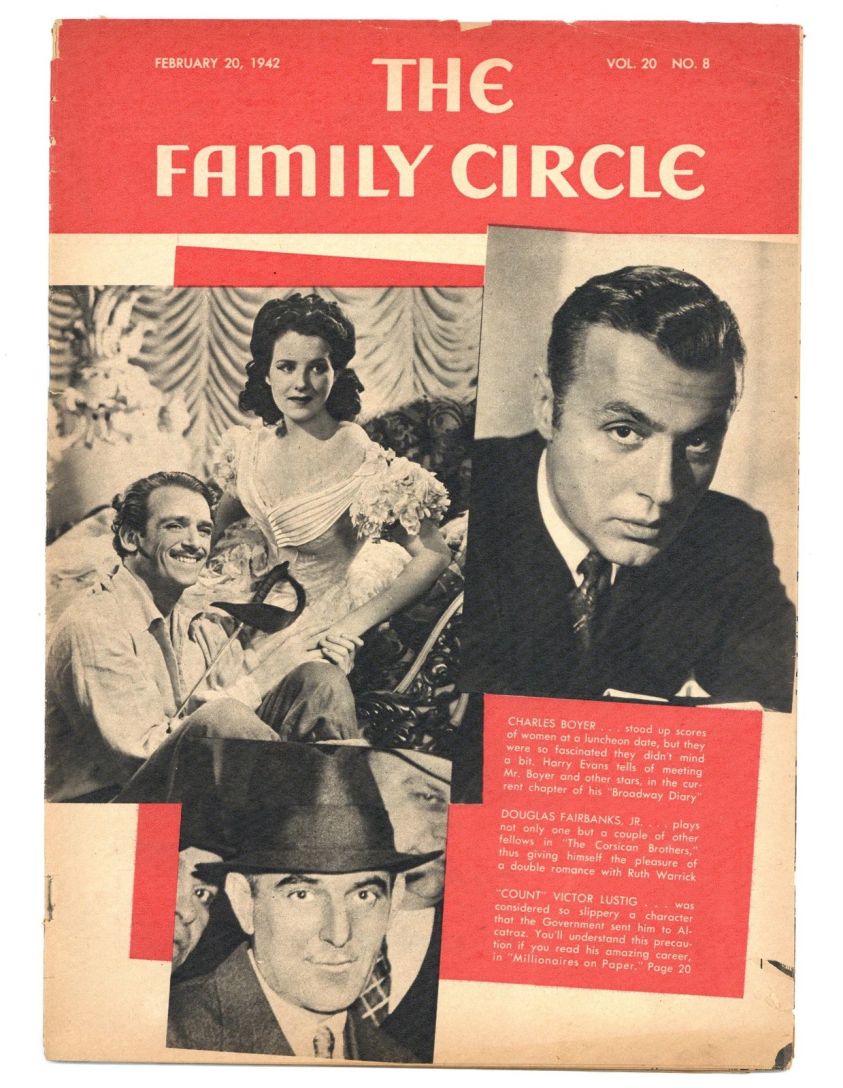 THE FAMILY CIRCLE magazine side cover 20 February 1942
