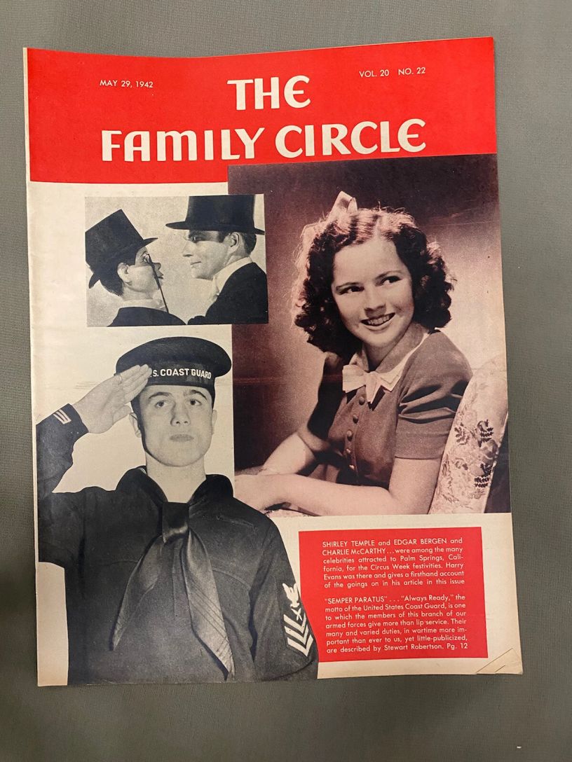 THE FAMILY CIRCLE magazine side cover 29 May 1942