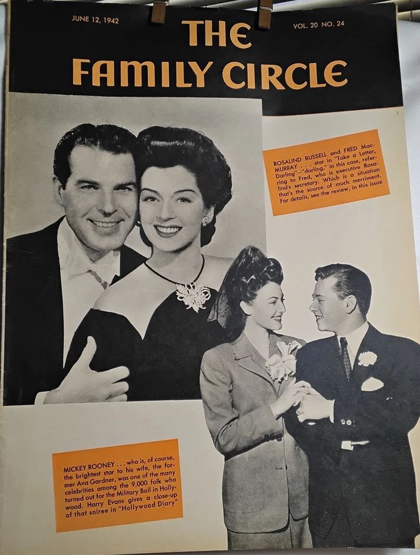 THE FAMILY CIRCLE magazine side cover 12 June 1942