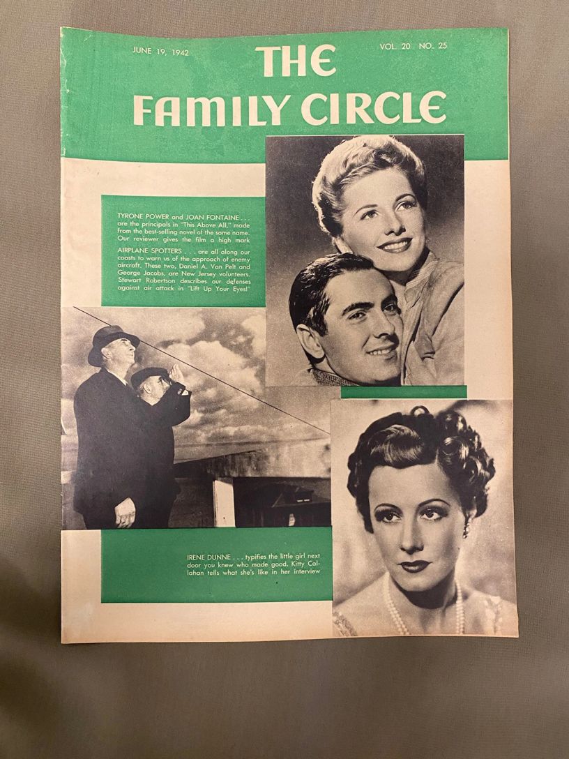 THE FAMILY CIRCLE magazine side cover 19 June 1942