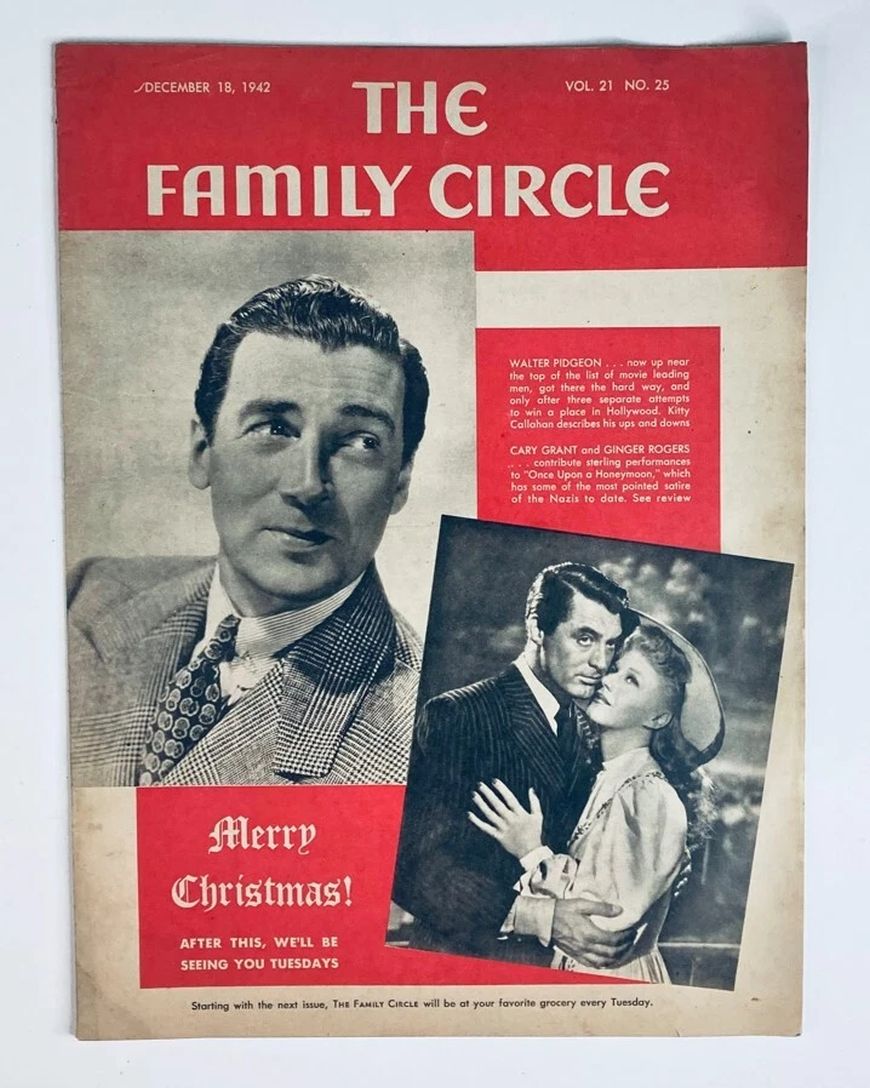 THE FAMILY CIRCLE magazine side cover 18 December 1942