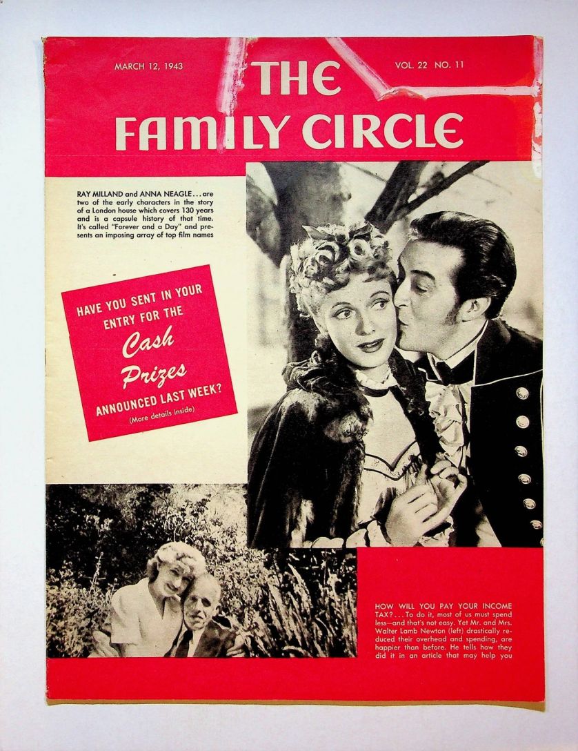 THE FAMILY CIRCLE magazine side cover 12 March 1943